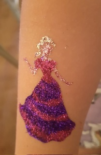 Pink princess glitter tattoo
